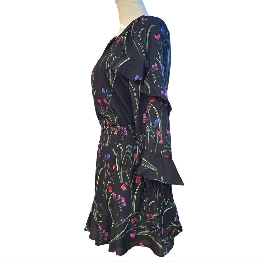 Parker Ruffle Sleeve Smocked Midnight Tulip Mini Dress - Picture 4 of 6